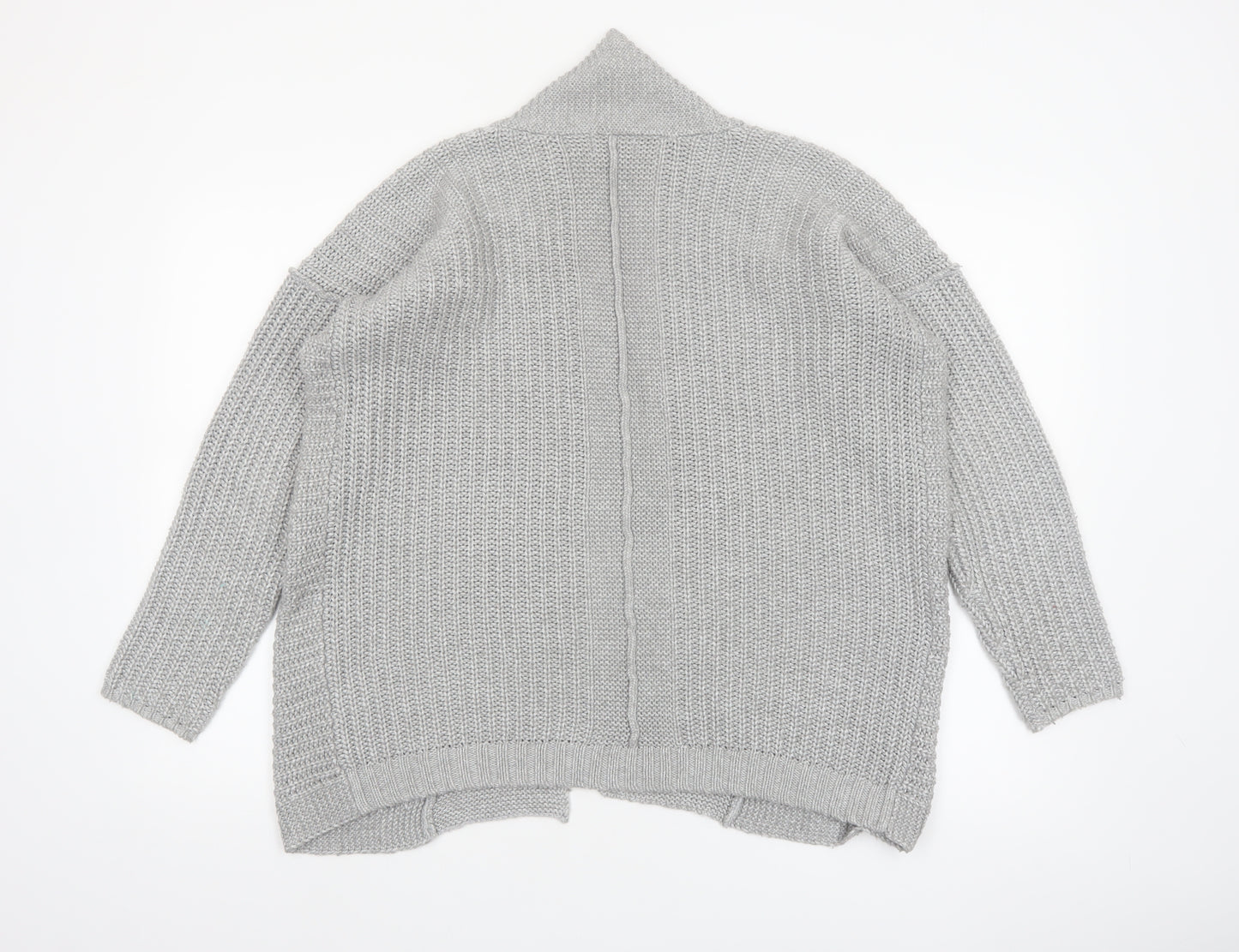 Marks and Spencer Women’s Grey Cotton Blend Open Knit Cardigan UK 12