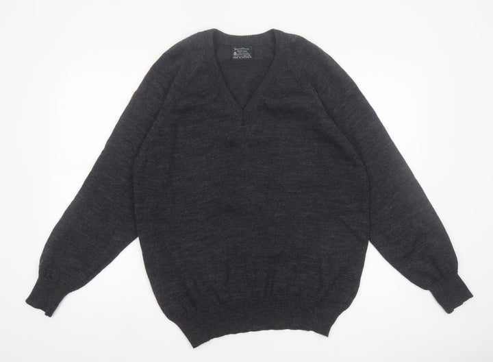 Goodman Women’s Grey Pure New Wool V-Neck Jumper Size 20 XL