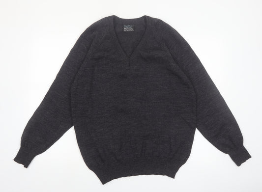 Goodman Women’s Grey Pure New Wool V-Neck Jumper Size 20 XL