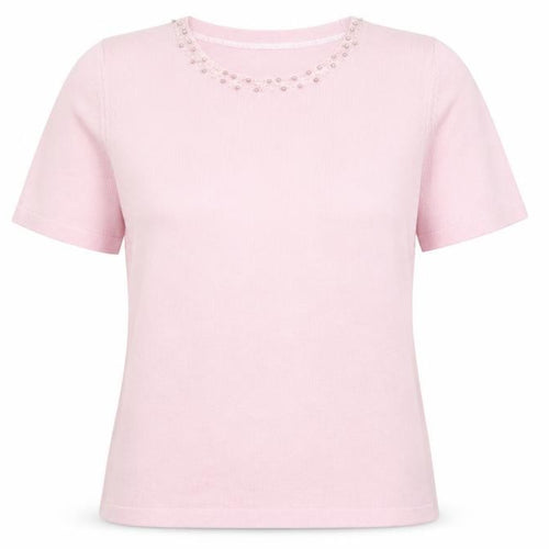 Marks and Spencer Womens Dusted Pink Acrylic Short Sleeve Jumper UK 12