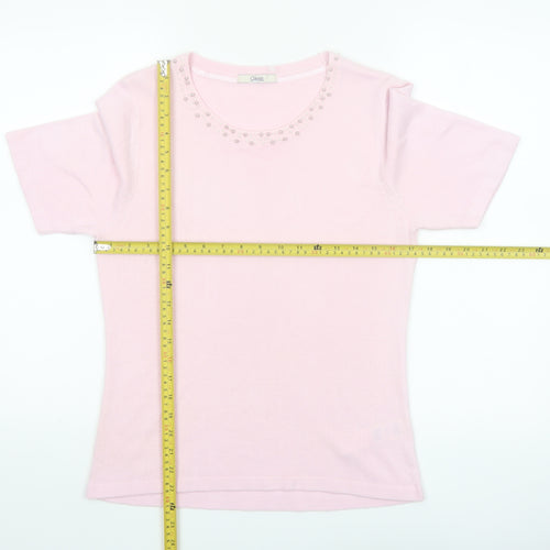 Marks and Spencer Womens Dusted Pink Acrylic Short Sleeve Jumper UK 12
