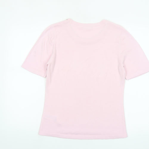 Marks and Spencer Womens Dusted Pink Acrylic Short Sleeve Jumper UK 12