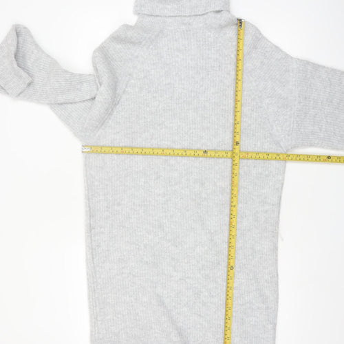 PrettyLittleThing Women’s Grey Roll Neck Long Sleeve Knit Jumper S