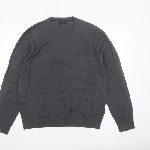 NEXT Men's Grey Cotton Blend Crew Neck Jumper L Regular Fit