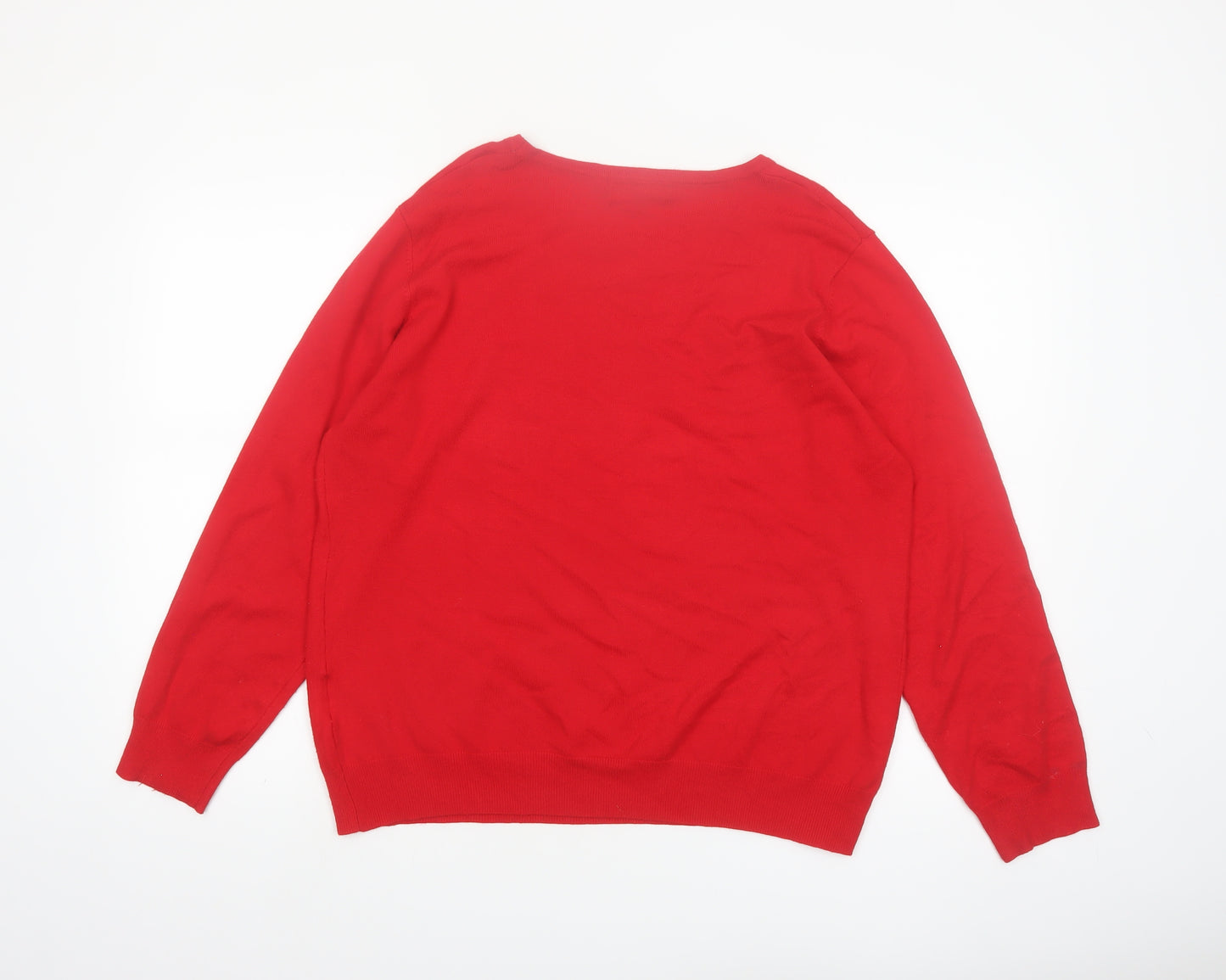 Ellie B Women's Red Rhinestone Pullover Jumper XL