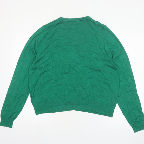 Marks and Spencer Womens Green Cardigan UK 20 Crew Neck Knit