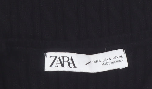 Zara Women Black Knit Bodycon Sleeveless Dress Size 8