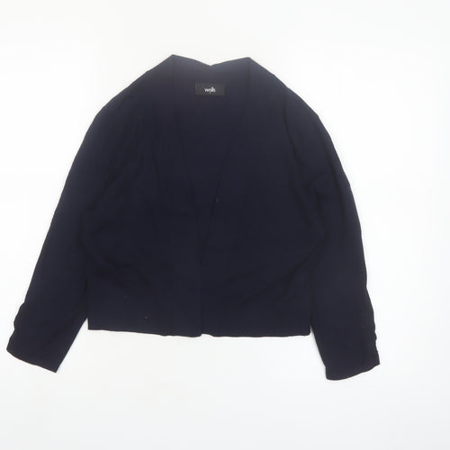 Wallis Women Navy Blue Cardigan Small Viscose Blend Knitwear