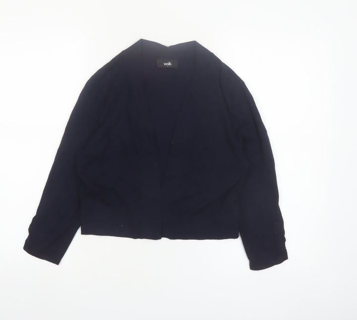Wallis Women Navy Blue Cardigan Small Viscose Blend Knitwear
