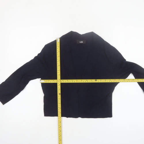 Wallis Women Navy Blue Cardigan Small Viscose Blend Knitwear