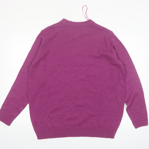 Damart Womens Purple Acrylic Crew Neck Long Sleeve Jumper Size 18/20