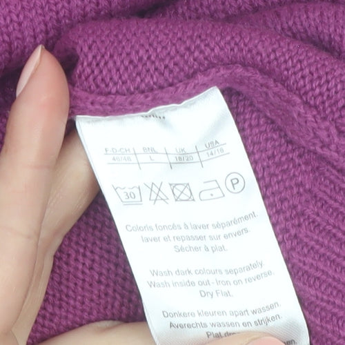 Damart Womens Purple Acrylic Crew Neck Long Sleeve Jumper Size 18/20