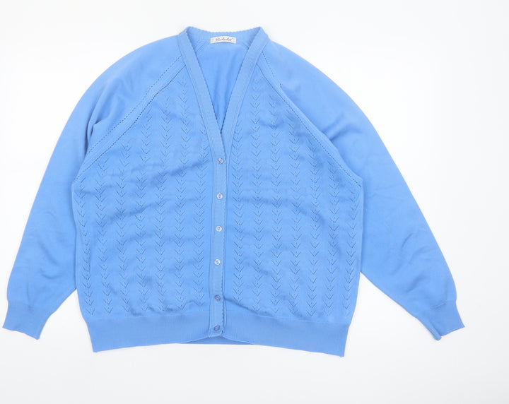 Berkertex Women’s Blue V-Neck Button Cardigan Size 18