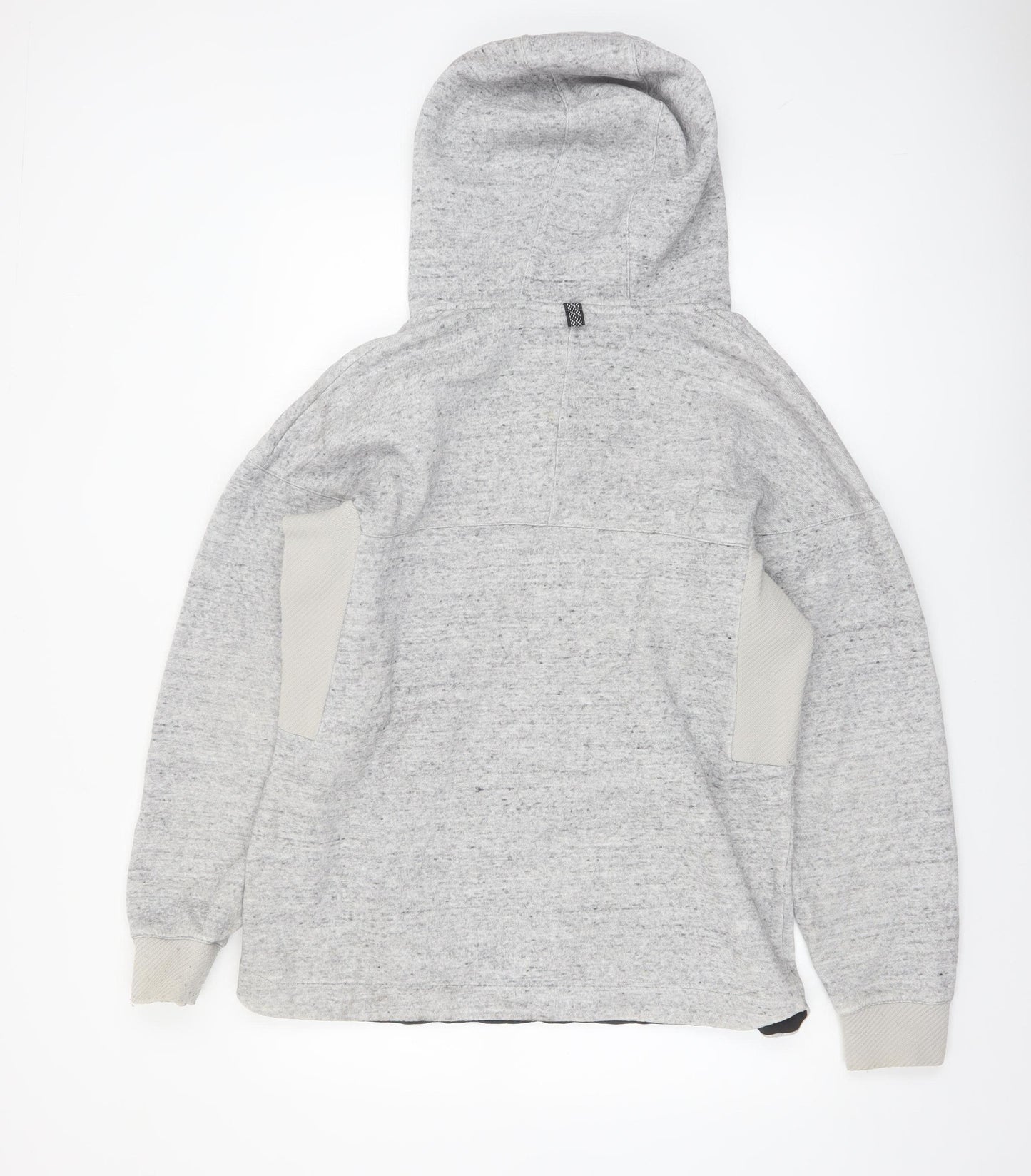Adidas Men's Grey Henley Hoodie Size M Fleece Pullover