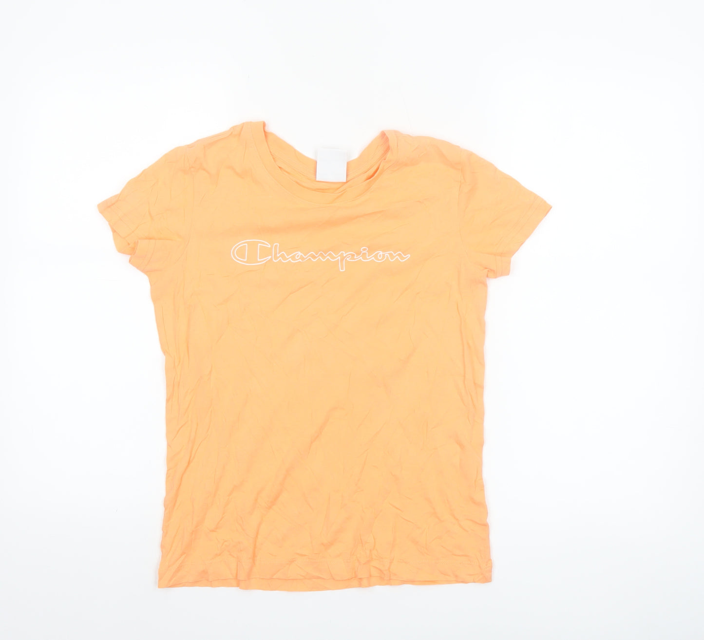 Champion Women's Orange XS Basic Cotton Crew Neck T-Shirt