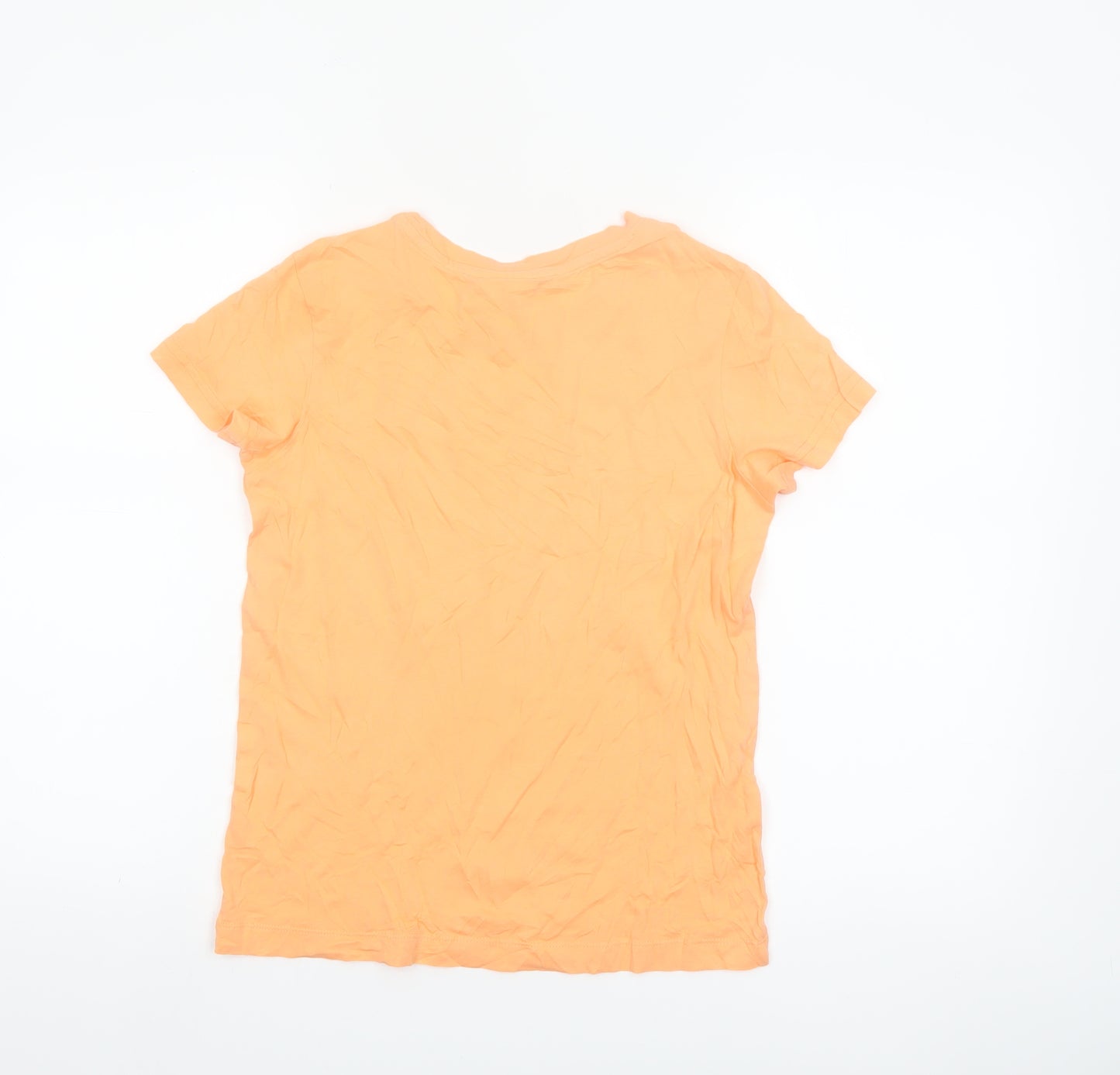Champion Women's Orange XS Basic Cotton Crew Neck T-Shirt