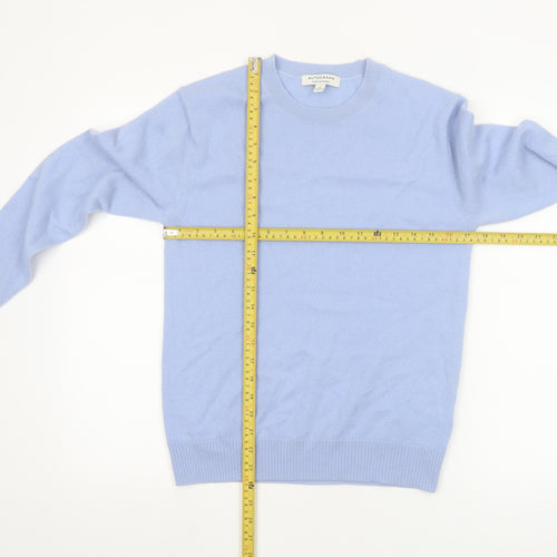 Marks and Spencer Women Blue Size 8 Cashmere Crew Neck Jumper