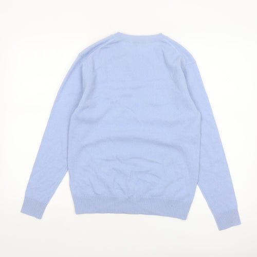 Marks and Spencer Women Blue Size 8 Cashmere Crew Neck Jumper