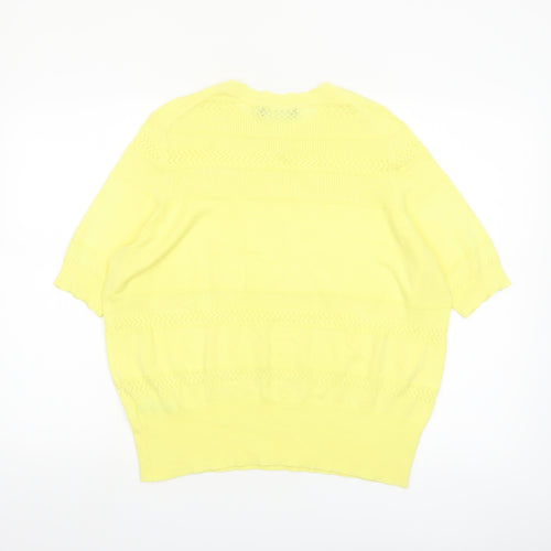 Marks and Spencer Women's Yellow Knit Short Sleeve Jumper Size 18