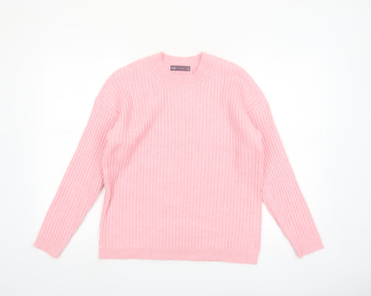 Marks and Spencer Women's Pink Ribbed Knit Pullover Jumper M