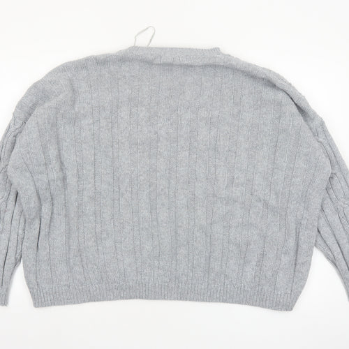 Marks and Spencer Women Grey Cable-Knit Pullover Jumper Size 24