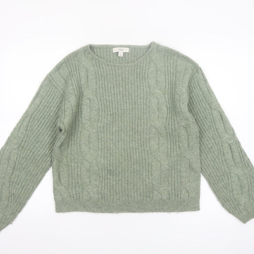 Marks and Spencer Women’s Green Cable-Knit Crew Neck Jumper Size S