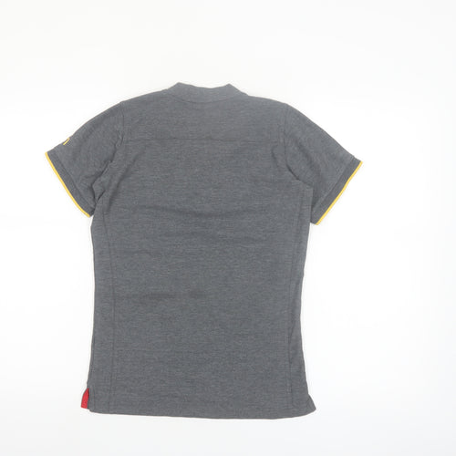 Dimensions Men's Grey Short Sleeve Henley Polo Shirt XS
