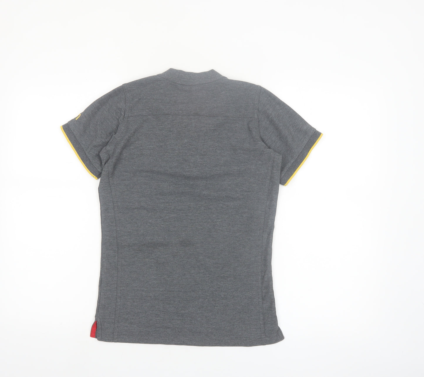 Dimensions Men's Grey Short Sleeve Henley Polo Shirt XS