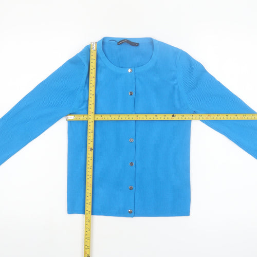 Karen Millen Women's Blue Slim Fit Knit Cardigan Size S