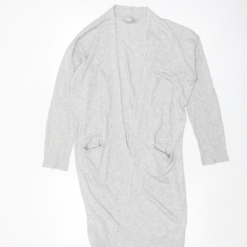 Spirit Women Grey Long Sleeve Open Knit Cardigan Size 12