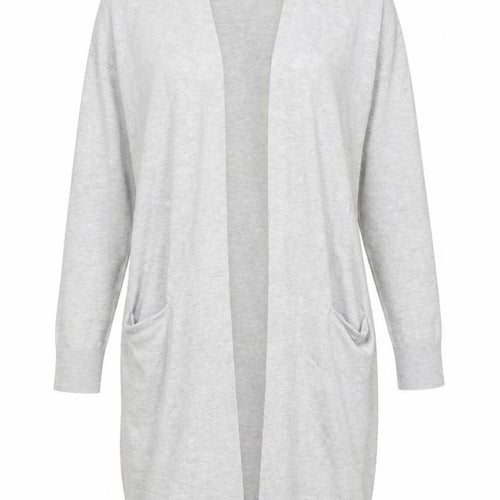 Spirit Women Grey Long Sleeve Open Knit Cardigan Size 12