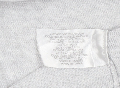 Spirit Women Grey Long Sleeve Open Knit Cardigan Size 12