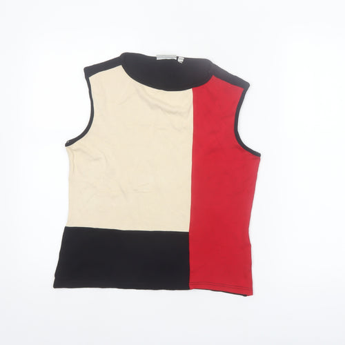Canda Women’s Multicoloured Colourblock Sleeveless Mock Neck Tank Top Size 12