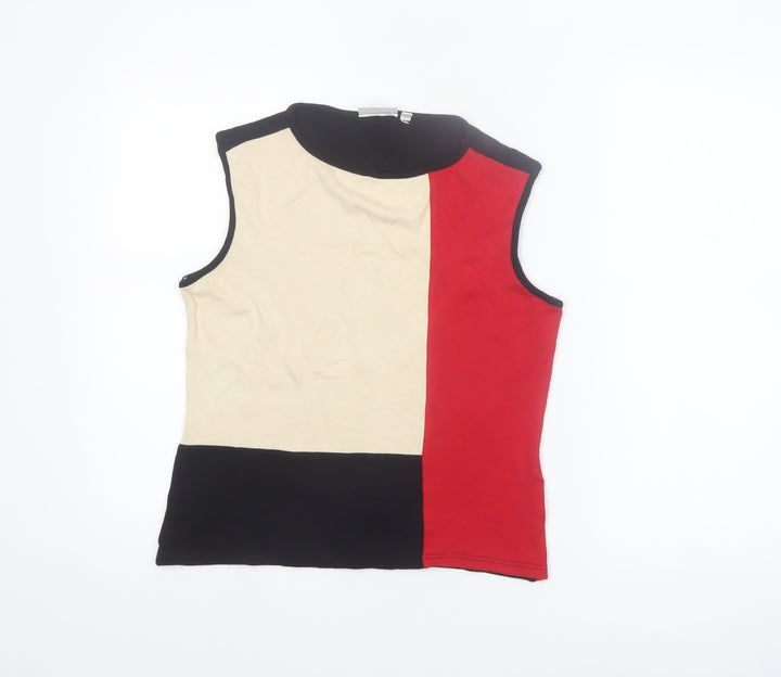 Canda Women’s Multicoloured Colourblock Sleeveless Mock Neck Tank Top Size 12