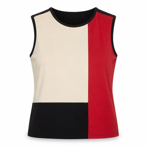 Canda Women’s Multicoloured Colourblock Sleeveless Mock Neck Tank Top Size 12