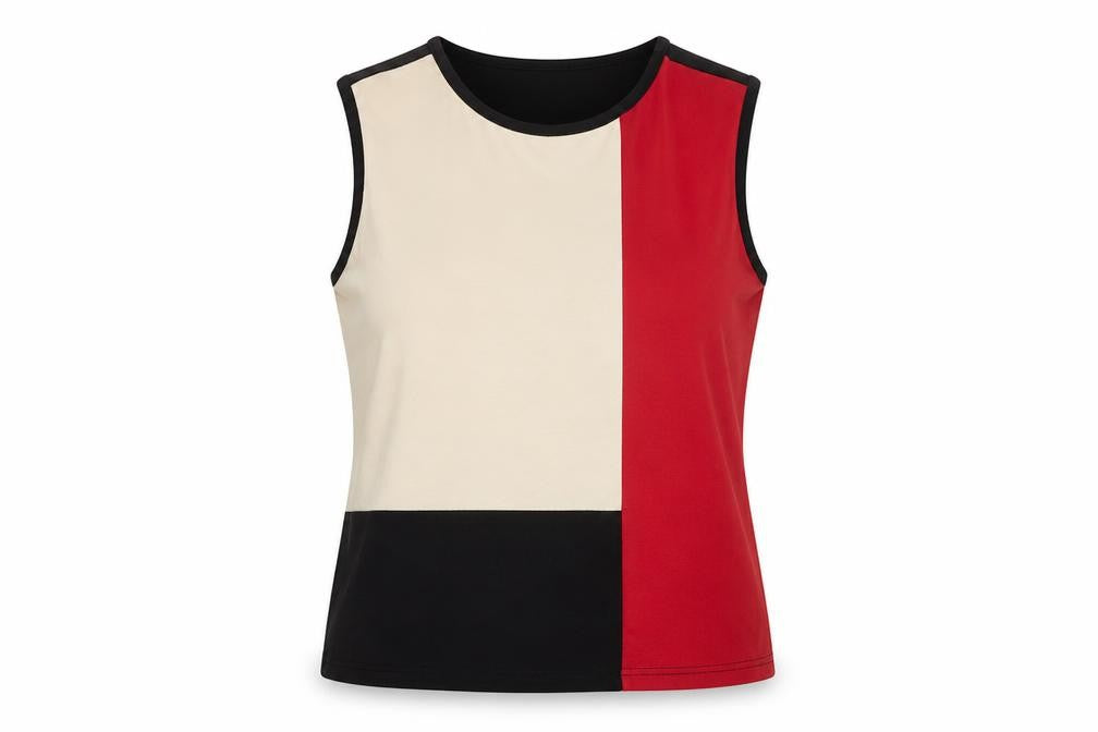 Canda Women’s Multicoloured Colourblock Sleeveless Mock Neck Tank Top Size 12