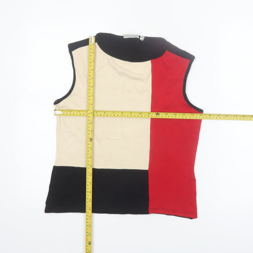 Canda Women’s Multicoloured Colourblock Sleeveless Mock Neck Tank Top Size 12