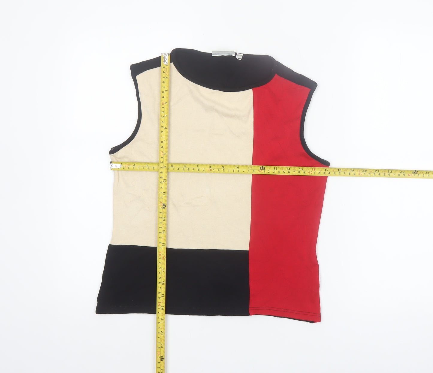 Canda Women’s Multicoloured Colourblock Sleeveless Mock Neck Tank Top Size 12