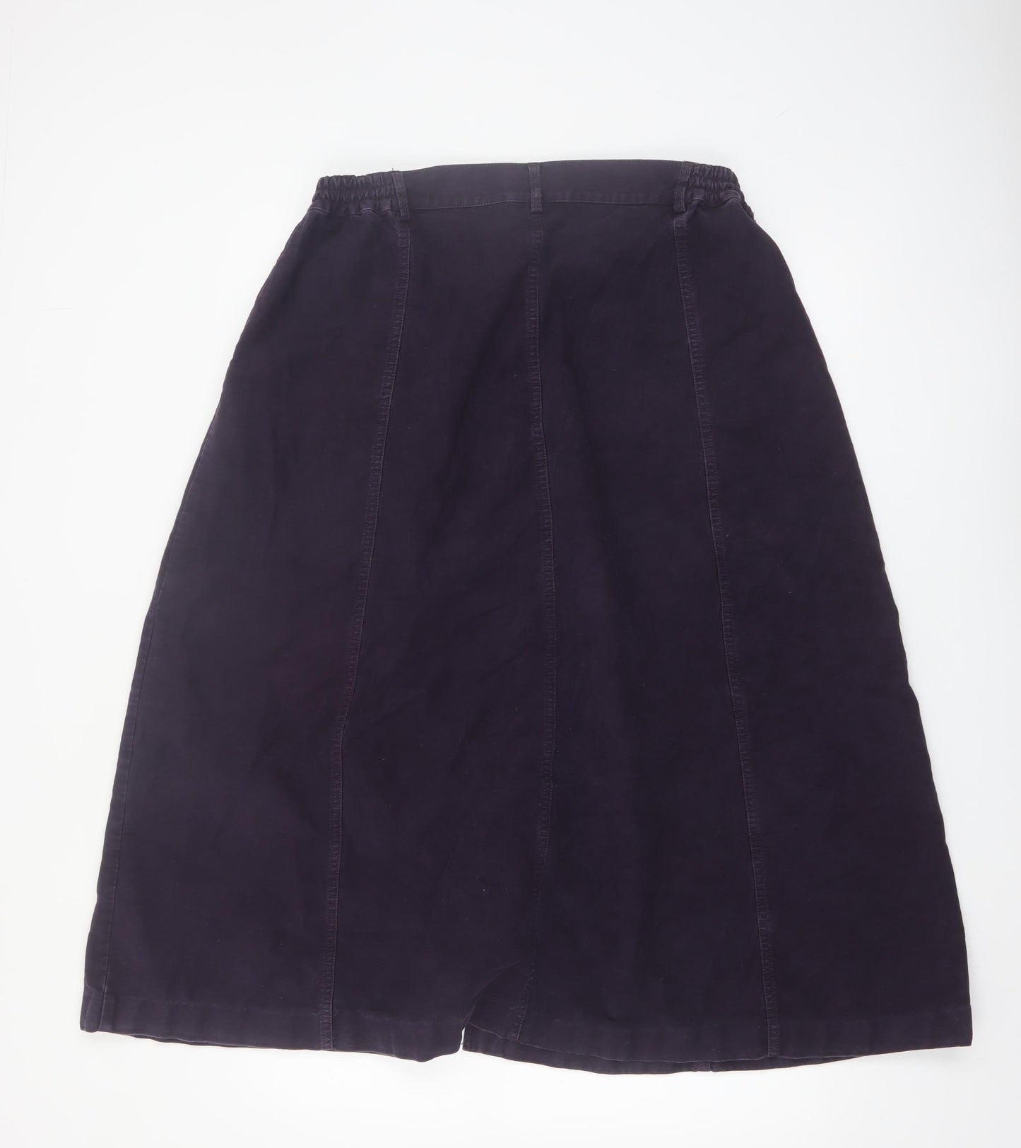 House of Bruar Women's Purple Cotton A-Line Midi Skirt Size 18