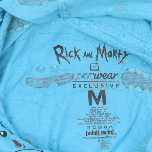 Lootwear Rick and Morty Blue Men's Pullover Hoodie Medium