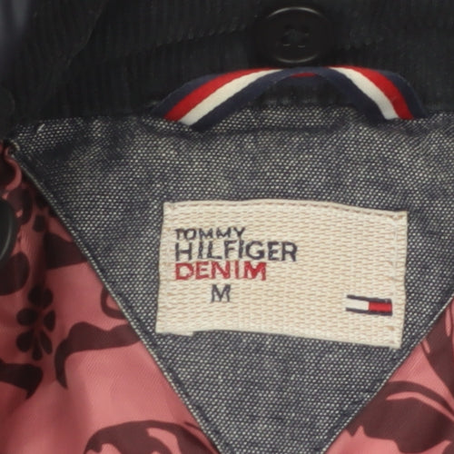 Tommy Hilfiger Denim Women's Navy Puffer Coat Medium Belted Down Long Jacket