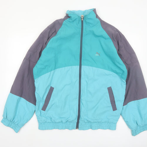 Puma Men's Blue Retro Windbreaker Jacket L 42in Full Zip Sportswear