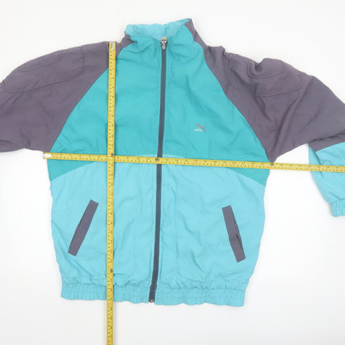 Puma Men's Blue Retro Windbreaker Jacket L 42in Full Zip Sportswear