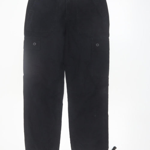 ASOS DESIGN Women's Black Cargo Trousers Size 6 Cotton Straight Leg