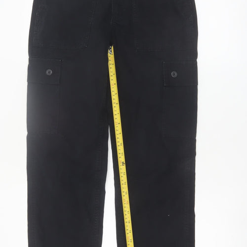 ASOS DESIGN Women's Black Cargo Trousers Size 6 Cotton Straight Leg