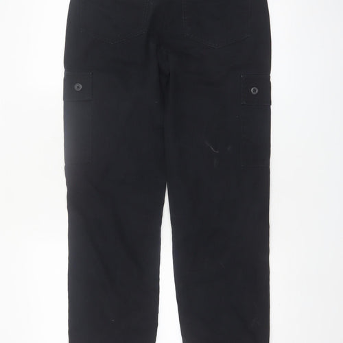 ASOS DESIGN Women's Black Cargo Trousers Size 6 Cotton Straight Leg