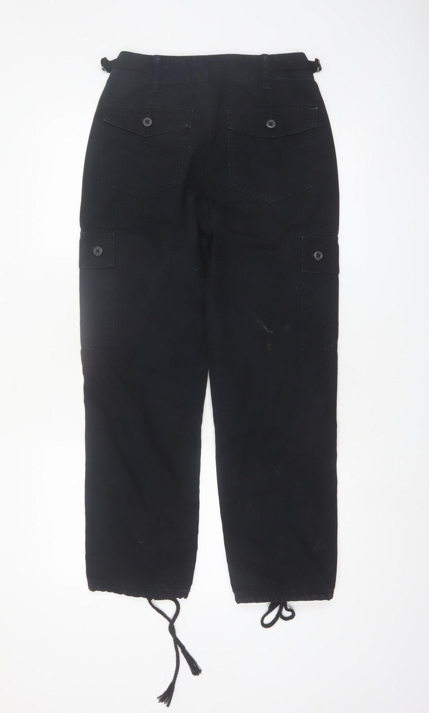 ASOS DESIGN Women's Black Cargo Trousers Size 6 Cotton Straight Leg