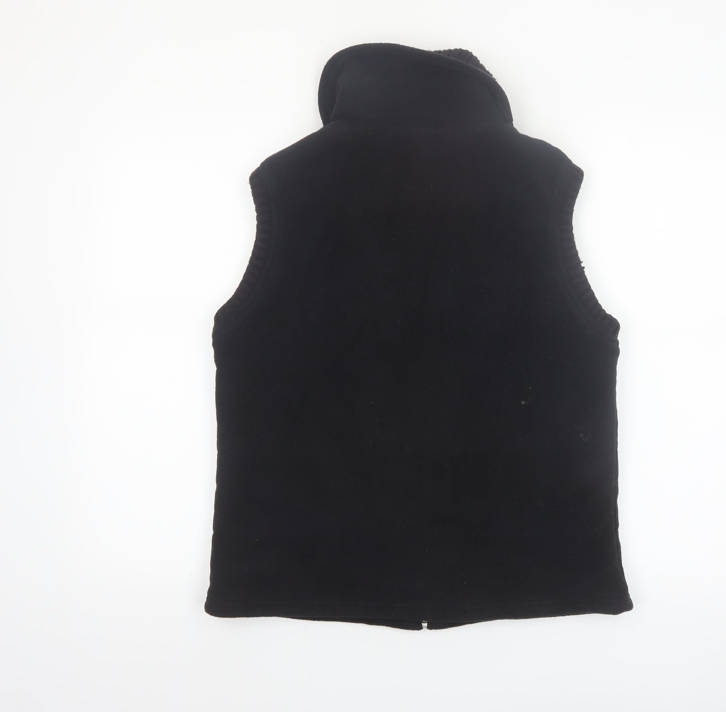 Next Womens Black Fleece Waistcoat UK 14 Full Zip Sleeveless Classic Style