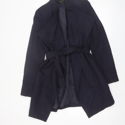 Attentif Paris Women's Blue Belted Trench Coat Size 12
