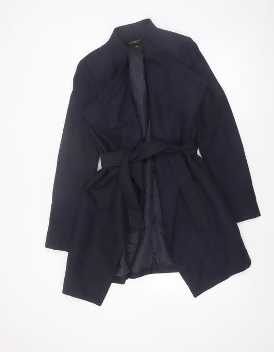 Attentif Paris Women's Blue Belted Trench Coat Size 12